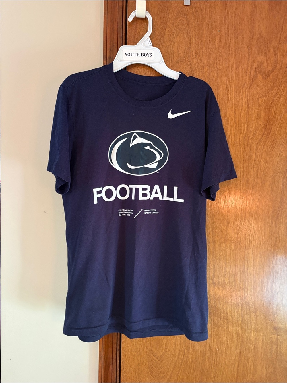 Nike Navy Penn State Football Logo Short Sleeve Tee